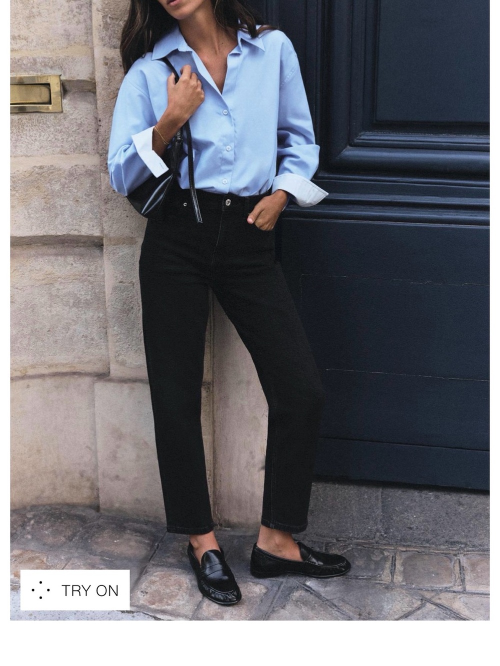 Zara Black Ankle-Length Cropped Jeans